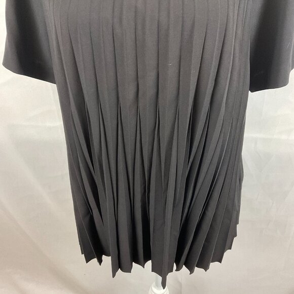 Kate Spade Pleated Crepe Top L Rose-Colored Glasses Black Short Sleeve New NWT - Picture 4 of 10